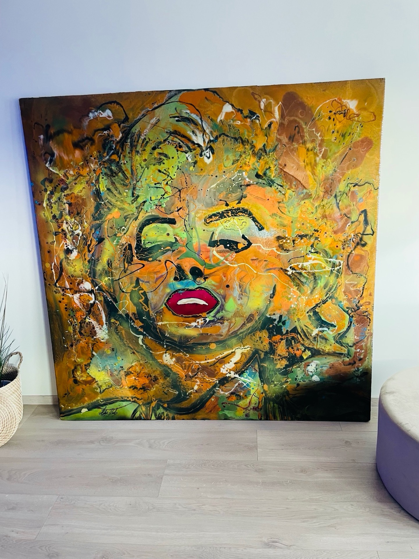 Marilyn Monroe Epoxybilde H: 180 cm x B: 180 cm ( pryder veggen hos Kvadrat Kjøpesenter )