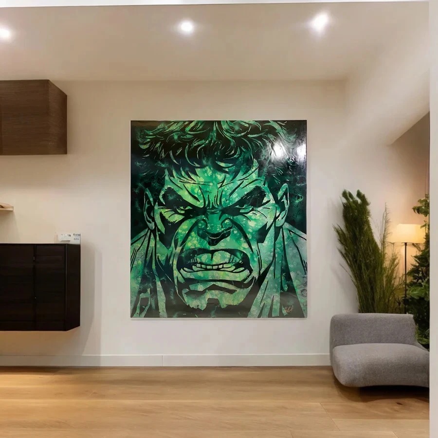 Hulken Epoxybilde H: 180 cm x B:160 til salgs
