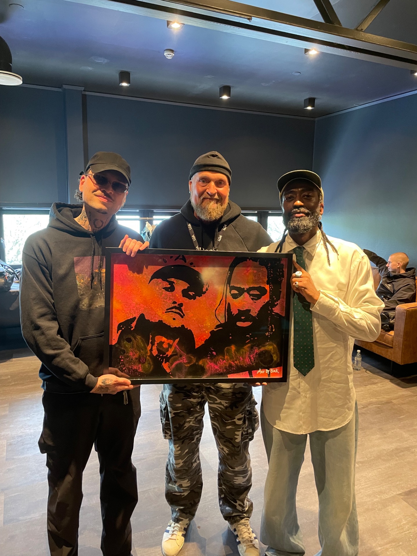 Epoxy‑portrett av Arif & Stig i sterke Epoxy farger – Dette er 1/1 original kunst av Art by Birk