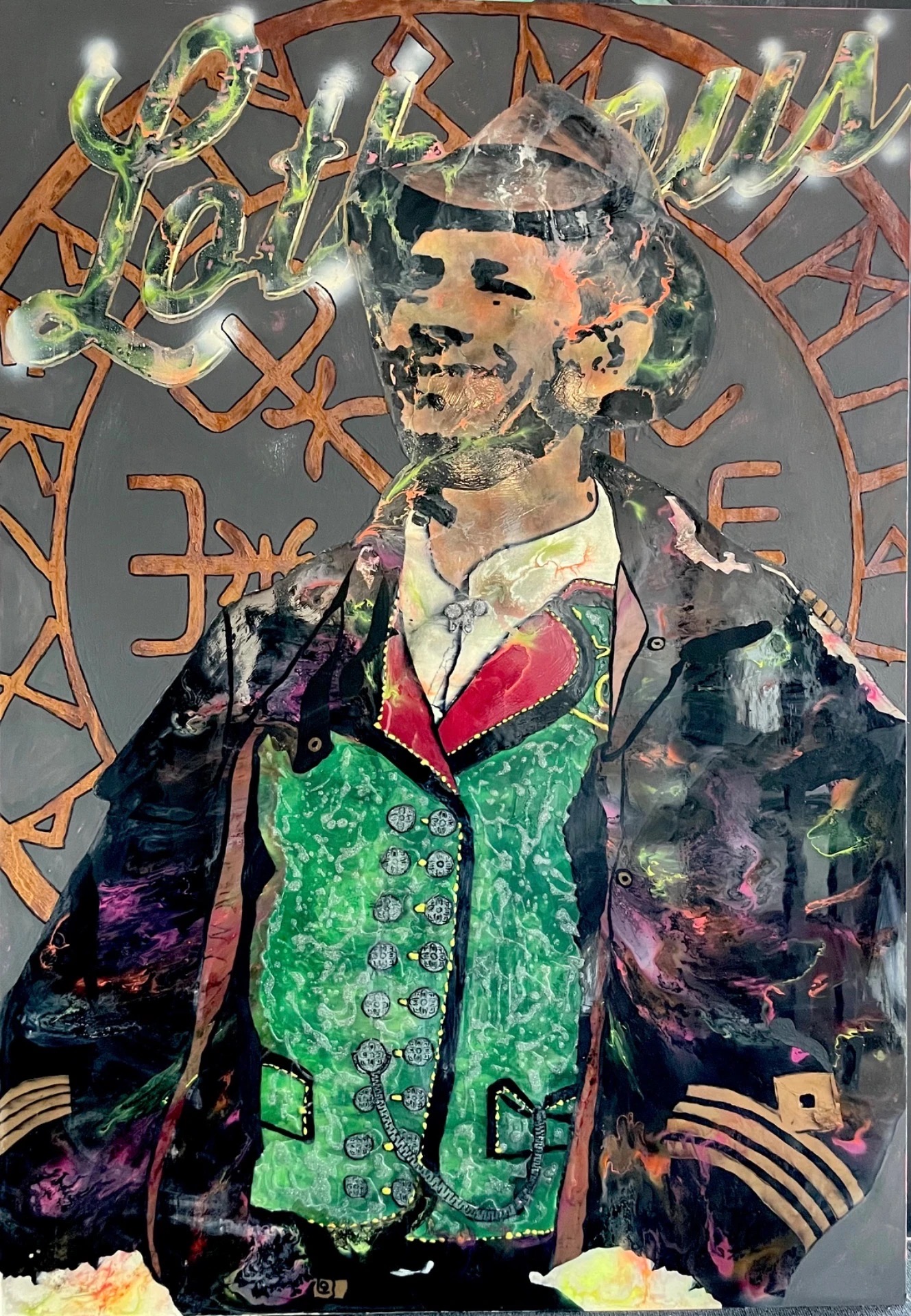 Epoxy‑portrett av Lothepus i sterke Epoxy farger – Dette er 1/1 original kunst av Art by Birk